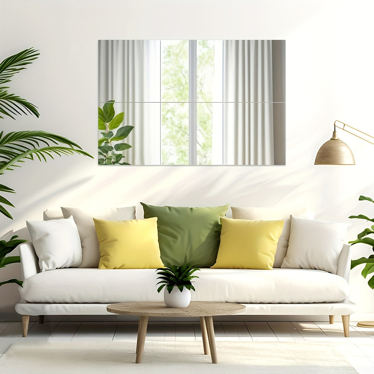 [Flexible Stick-On Mirrors] 4/8pcs Self-Adhesive Mirror HD Acrylic Mirror, Flexible Stick-On Mirror Sheets, Frameless Wall Mirror, Plastic Mirror Wall Stickers, Home Decoration Is Not Fragile, Mirrors