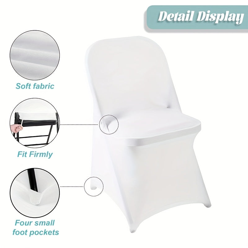 10/30/50/100pcs High-Quality Spandex Folding Chair Covers - Wedding Decorations Essential - Wedding Stuff, Perfect For Party Supplies, Birthday, Camping & Halloween Decor
