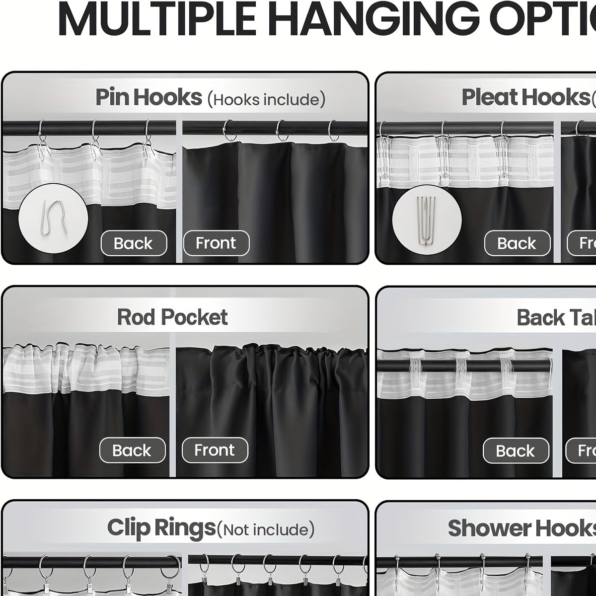 1-Panel Modern Blackout Room Divider Curtain Panel Suitable for Ceiling Track/Rod Pocket Mount, Panel with Hooks, Blocking Floor/Wall Curtain for Doors, Machine Washable for Bedroom/