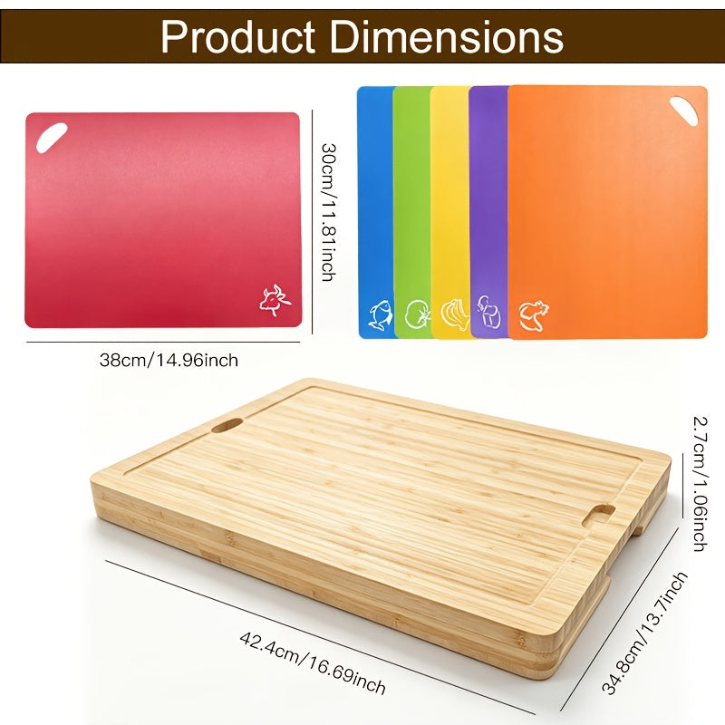 1/7pcs Bamboo Cutting Boards for Kitchen, Cheese Platter for Meat, Cheese, Bread, Vegetables, Fruits Perfect Kitchen Gadget for Home, Dormitory, Gifts for Family And Friends