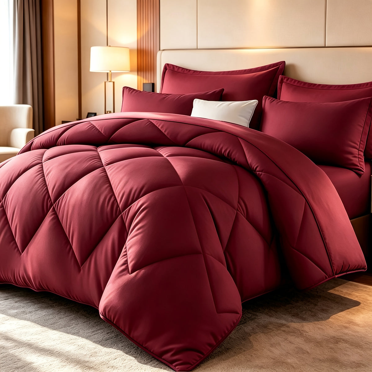 2/3pcs Solid Color Diamond Pattern Large And Extra-Large Bed Set Soft Comfortable And Lightweight Fabric Breathable Quilt Easy to Care Equipped with Quilts And Pillowcases Luxurious Quality And Ideal Gift, Random Color