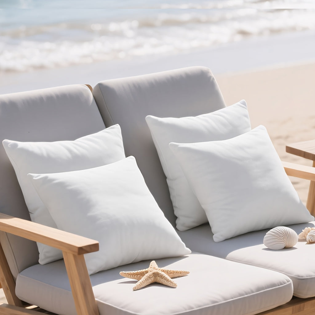 Outdoor Pillow Inserts 4-6 Pack, Soft Microfiber-Filled Throw Pillow Cores in 12x20, 18x18 & 20x20 Inch Sizes for Patio, Sofa, Bed and Decorative Home Cushions