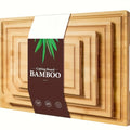 Bamboo Chopping Board Set, 4 Oversized Cutting Boards with Juice Grooves in Small to XL Sizes for Meat, Vegetables, Fruit and Everyday Kitchen Prep