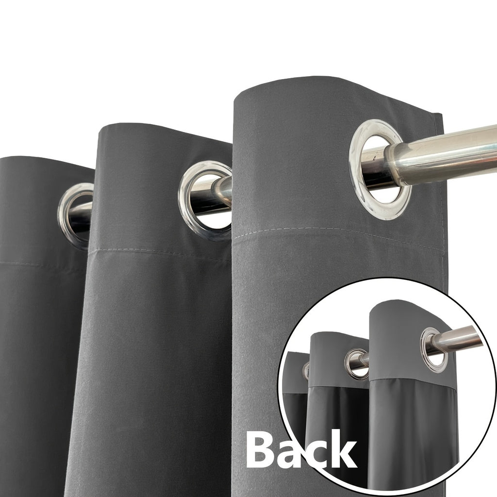 Set of 4 Complete Blackout Curtains for The Bedroom Featuring a Black-Coated Film for Total Light Blockage And Thermal Insulation with Ring Top Design