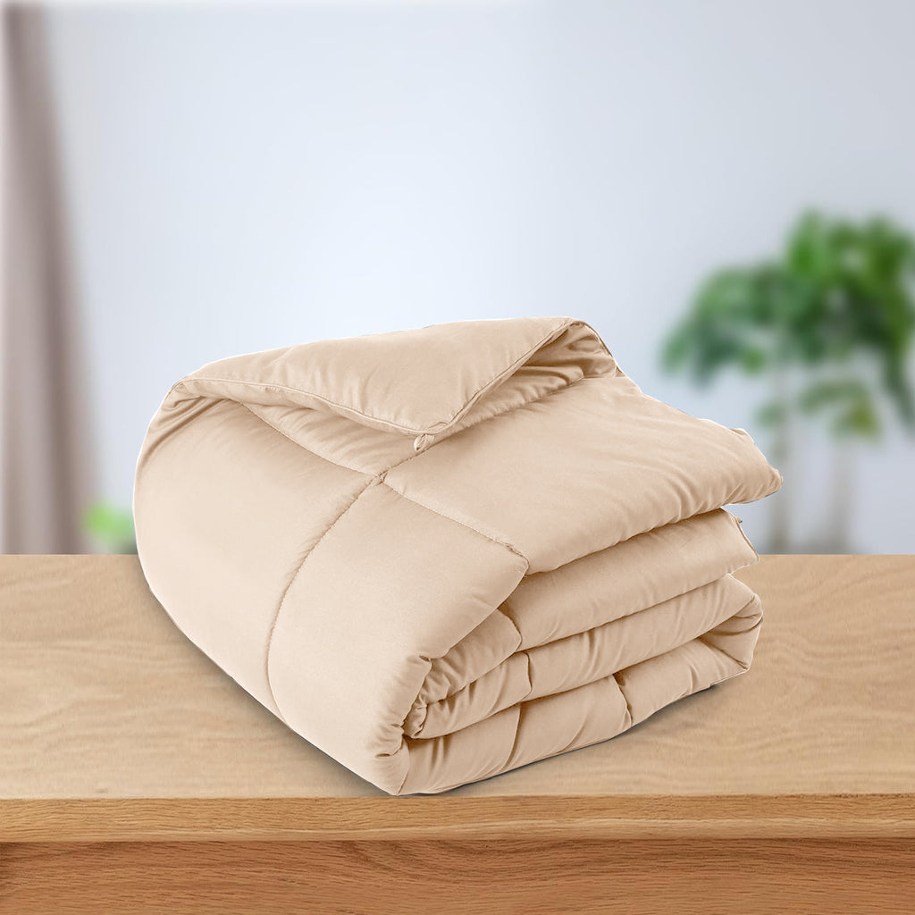 Lux Decor Comforter - All Season Quilt Comforter For Summer Sleeping With Corner Tabs - Soft, Breathable Versatile Bedding & Bedroom Decor - Luxurious Box Stitching