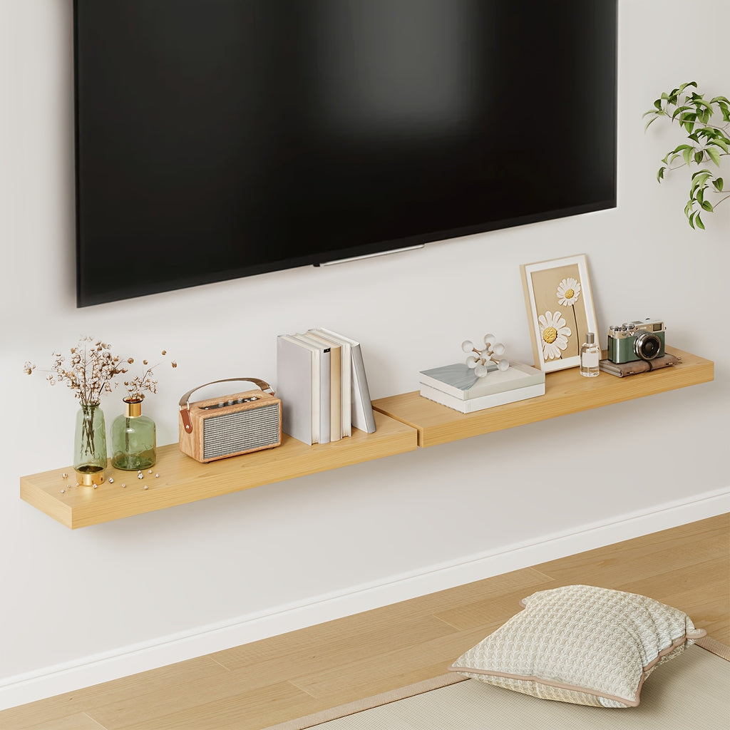 TOMNK 2/4/6pcs Set Floating Shelves, 15.7-inch/19.7-inch/22-inch Wooden Wall-Mounted Shelves, Suitable for Home Decor in Living Rooms and Kitchens, Strong Load-Bearing Capacity, Can Be Installed in Bathrooms, Bedrooms, Living Rooms, or Kitchens