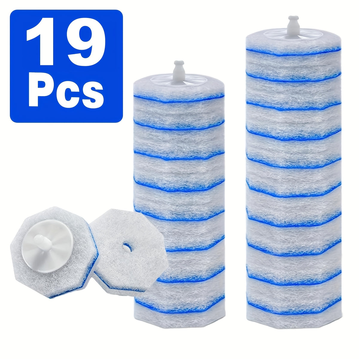 119/50/19-count Toilet Wand Refills, Disposable Toilet Brush Refills Replacement, Toilet Bowl Cleaner Wand Refills, Upgraded Fiber Toilet Brush Head for Bath & Toilet Bowl Deep Cleaning