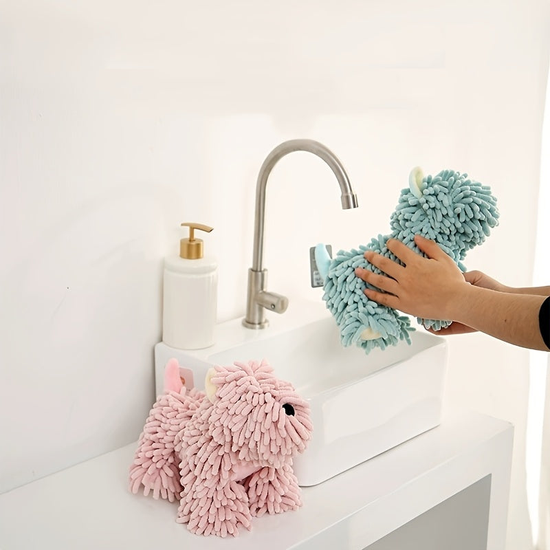 1pc Of Puppy Shaped Hand Towel, Kitchen Hand Towel, Bathroom Hand Towel That Can Be Hung On The Wall, Cute Little Dog Hand Towel, Soft Towel, Absorbent Cloth, Hanging Cloth, Kitchen Supplies, Bathroom Supplies, Cartoon Little Dog Figurine