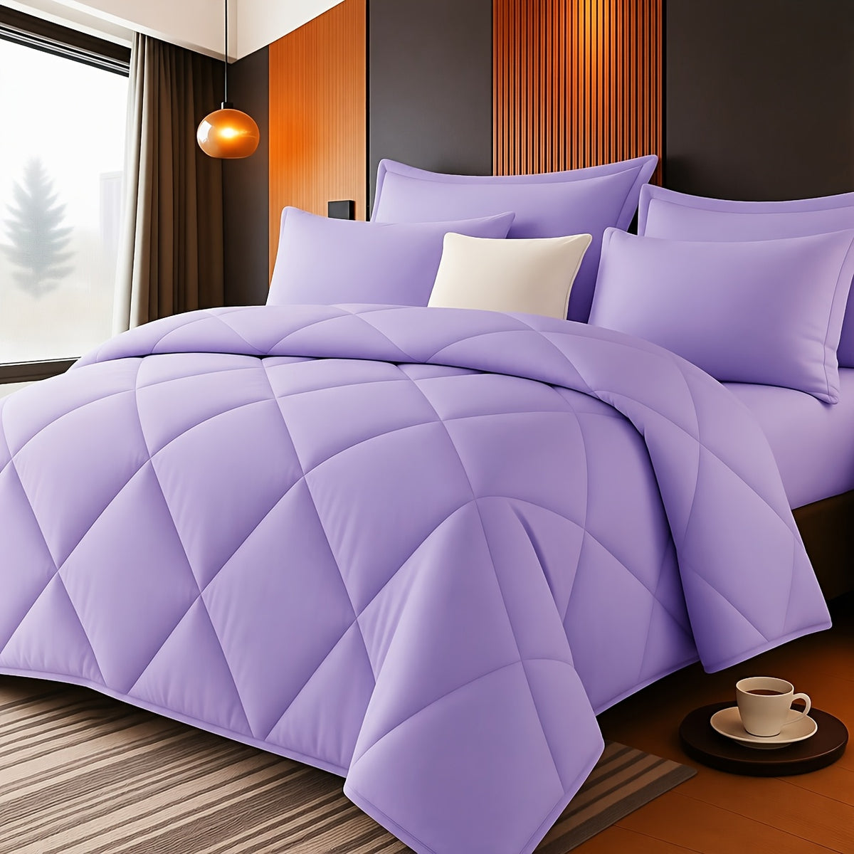 2/3pcs Solid Color Diamond Pattern Large & Extra-Large Bed Sheet Sets Soft Comfortable And Ultra-fine Fiber Filled Lightweight Fabric Breathable Quilt Easy to Take Care Of Equipped with Quilts And Pillowcases Luxurious Quality & Ideal Gift