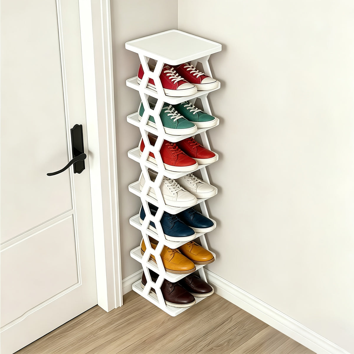 1pc Removable 4/6/9 Tier Shoe Rack, Space Saving Folding Shoe Rack for Home And Dormitory, Hallway, Living Room - Separate Narrow Shoe Rack for Indoor Doorway Storage. Holds Keys, Small Photo Frames, Etc.