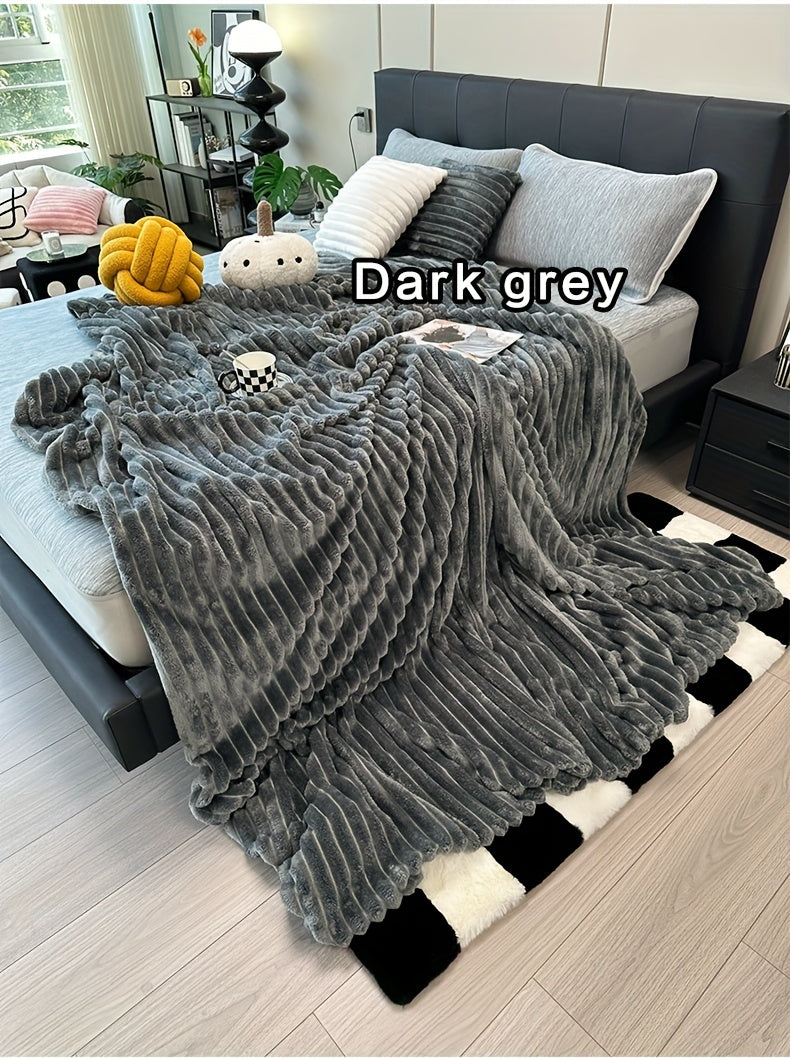 Ultra-Soft Thick Fleece Blanket | Multi-Color, 3D Faux Rabbit Fur, Double-Sided, Ideal for All Seasons, Home, Office, Travel, Camping, Gift for All Occasions
