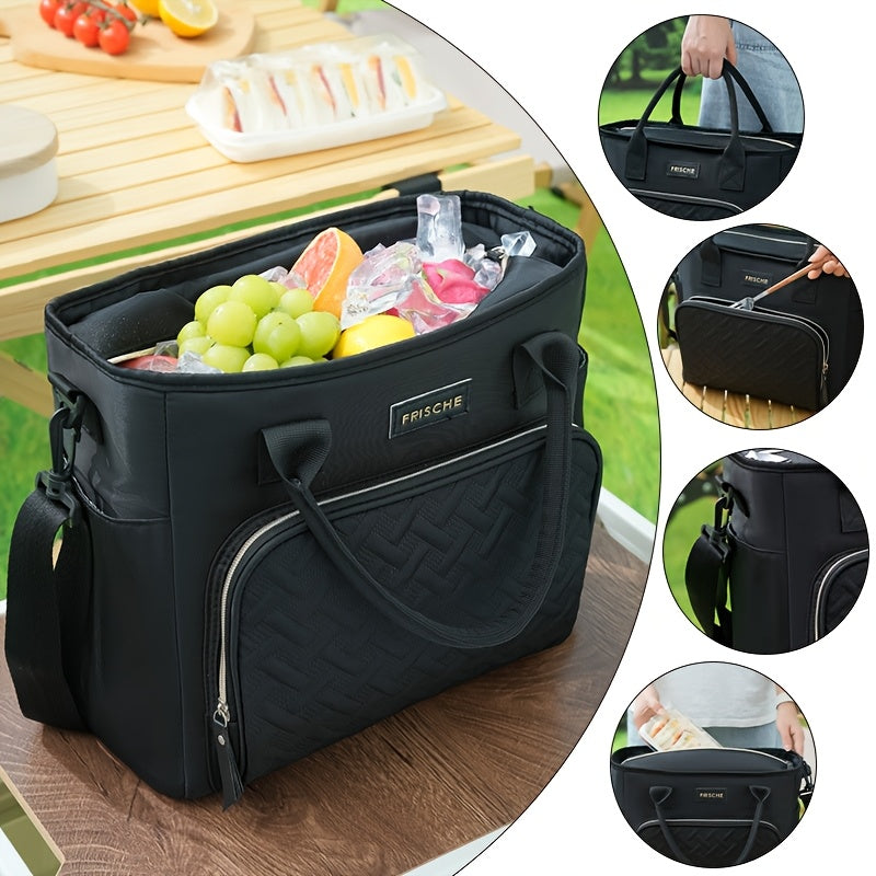 Extra Large 2.91gal Insulated Lunch Bag, Portable Thermal Tote with Adjustable Shoulder Strap and Handle, Cold & Hot Food Carrier, Beach Cooler Bag for Outdoor Use, Keeps Meals Fresh and Delicious, Non-Food Contact