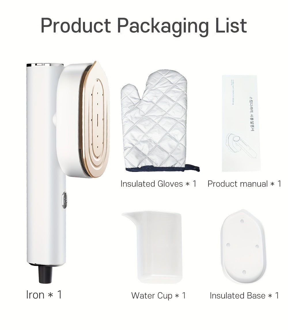 1200W Portable Handheld Steam Iron, Fast Heating in 10 Seconds, Horizontal And Vertical Steam Iron, Easy Mini Garment Steam Iron, Suitable for Home, Office And Travel, a Must-Have for Travel Experts