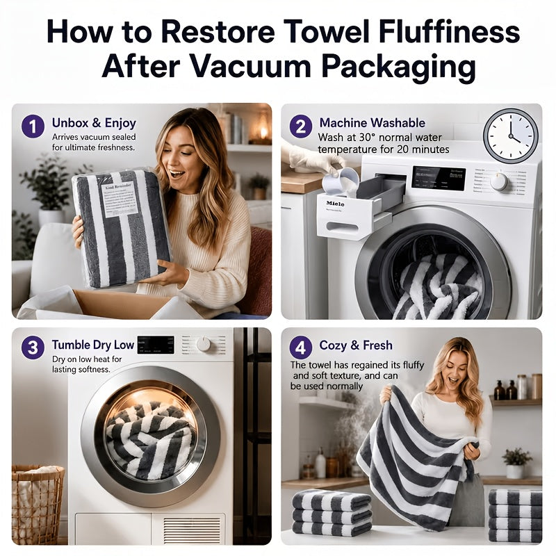 9/15pcs Classic Towel Set, No Hair Loss, Super Absorbent, Super Soft Two-Color Striped Interval Bath Towel Combination, Including 2/5 Large Bath Towels, 2/5 Large Face Towels, 5 Hand Towels, Bathroom Supplies, And Beach Essentials