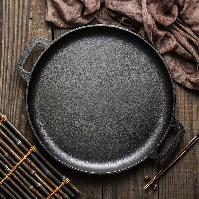 1/2/3pcs Cast Iron Pan, Pre Seasoned, Outdoor Camping Cookware Multifunctional, Non-stick, for Pizza Lovers, Home Kitchens, Outdoor Cooking, Durable, Even-Heating, Versatile, Compatible with All Stoves, Perfect for Home Kitchens And Outdoor Cooking