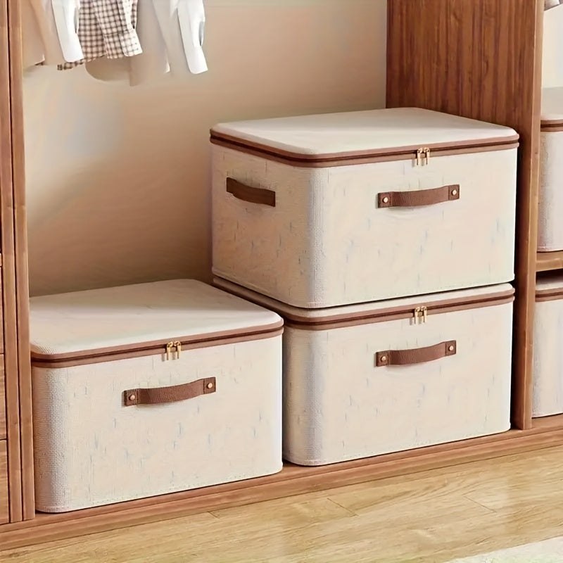 2-Pack Foldable Storage Bins with Lids - Large Capacity, Space-Saving Organizer for Clothes, Blankets, Books, Under-Bed Storage