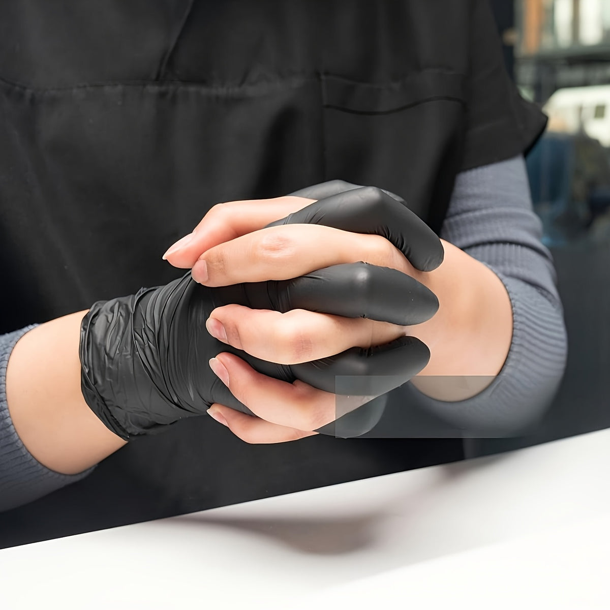 100 Count Nitrile Gloves | 6 Mil Thickness, Latex-Free, Chemical Resistant, Flexible Form-Fitting, Tear Resistant, Ambidextrous for, Automotive, Kitchen, Toilet, Car, Use