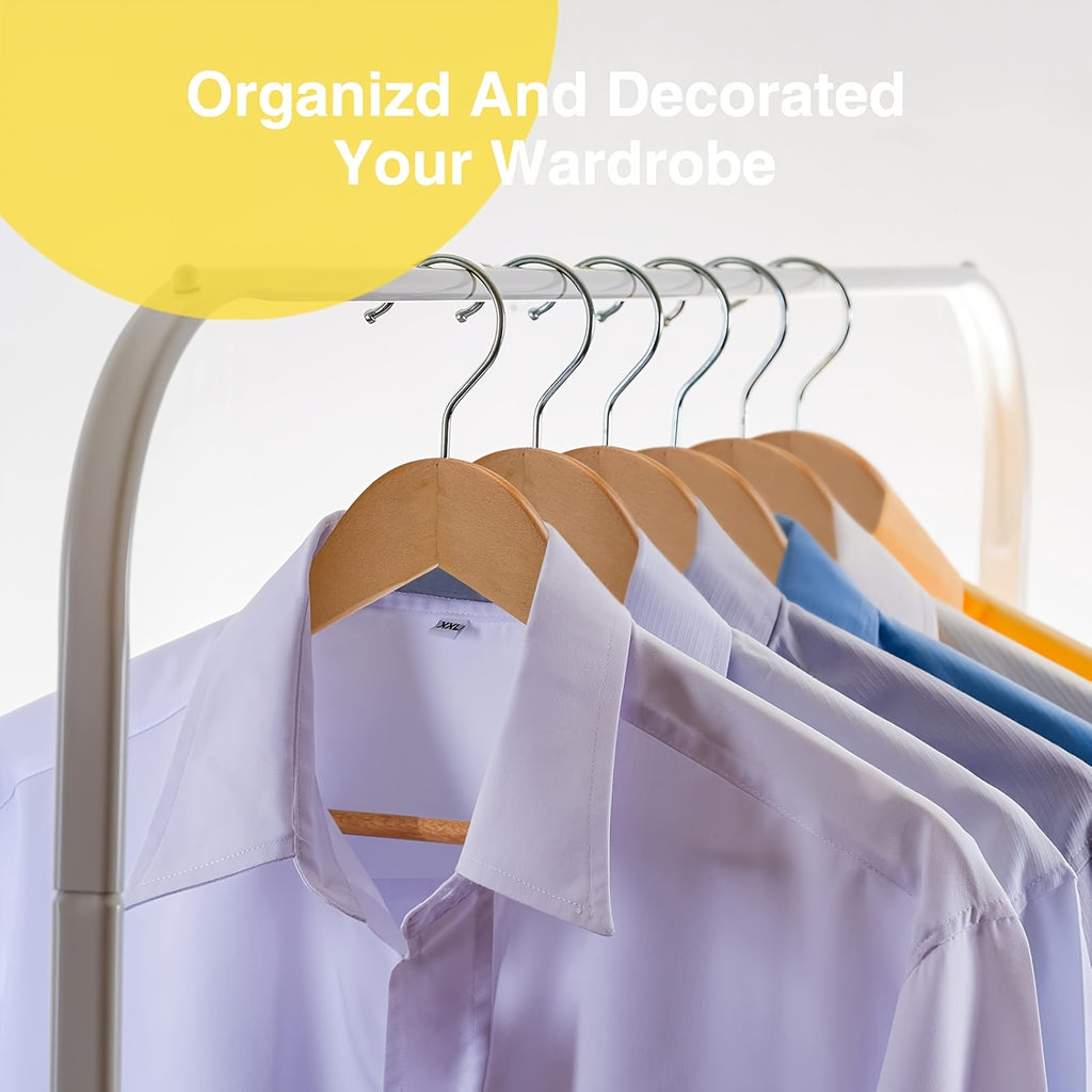 30/20/10pcs Heavy-Duty Solid Wood Clothes Hangers - Suitable for Heavy Coats, Jackets, Dresses - Space-Saving Sturdy Standalone Hangers Suitable for Home, Office, Hotel; Durable Wood Hangers for Wardrobe, Wood for Fashion Enthusiasts