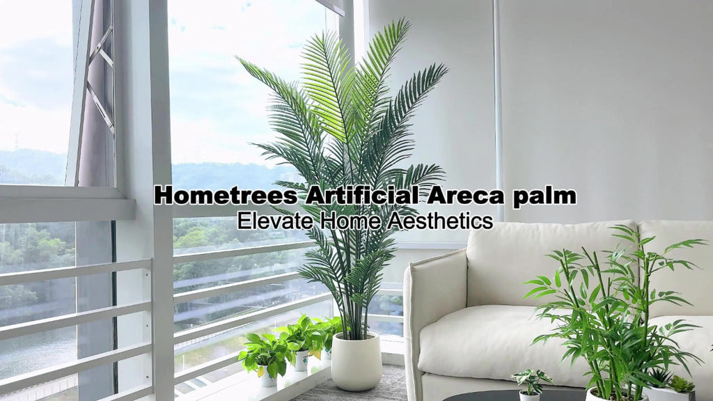 4/5/6ft Artificial Palm Tree, Tall Faux Palm with Bare Stem/Black/White Planter Options, UV-Resistant Realistic Dense Leaves, Tropical Floor Plant Zero Maintenance Easy Assembly Fake Tree for Living Room, Front Porch, Patio, Office & Commercial Decor