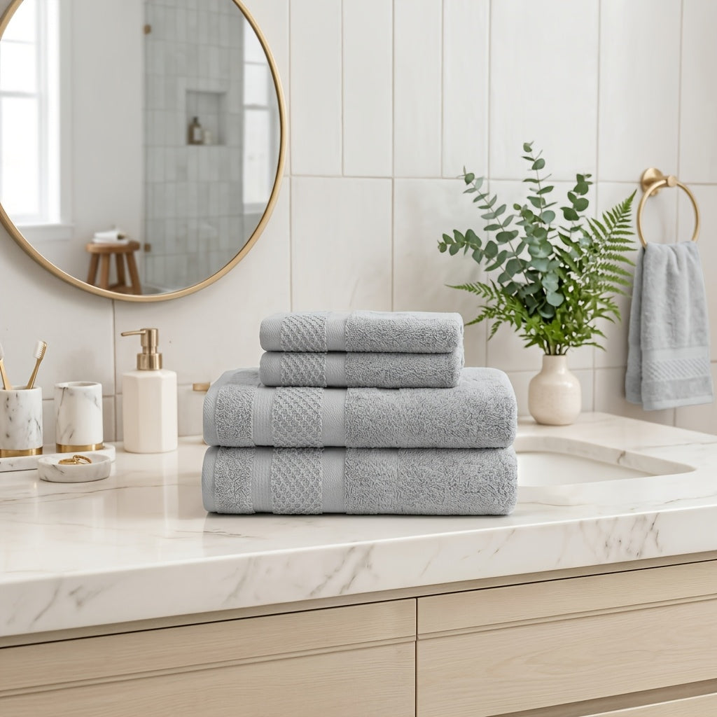 12/24pcs Bath Cloths Set, Hotel Quality Thick Bath Cloths | Highly Absorbent & Quick-Dry | 4 Bath Cloths & 6 Hand & 2 Washcloths, Cotton For Hotel Spa Gym & Home Bathroom Essentials, Wash Cloths