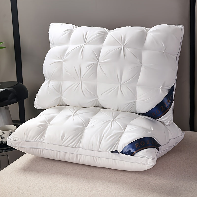 1/2pcs Luxury Hotel-Quality Pillows, Queen Size High Resilience Plush Fill, Soft Comfortable for Deep Sleep. Ideal for Side Back Sleepers, Breathable Cooling, All-Season Use, Machine Washable, Hypoallergenic Plush Cover, Cooling