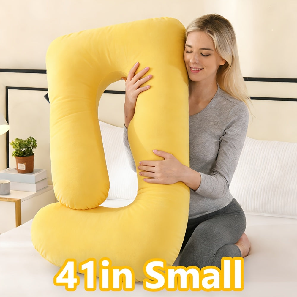 J Shaped Pregnancy Pillow, Full Body Maternity Support for Back, Legs and Tummy with 60 Inch and Small 41 Inch Options for Bedtime Comfort