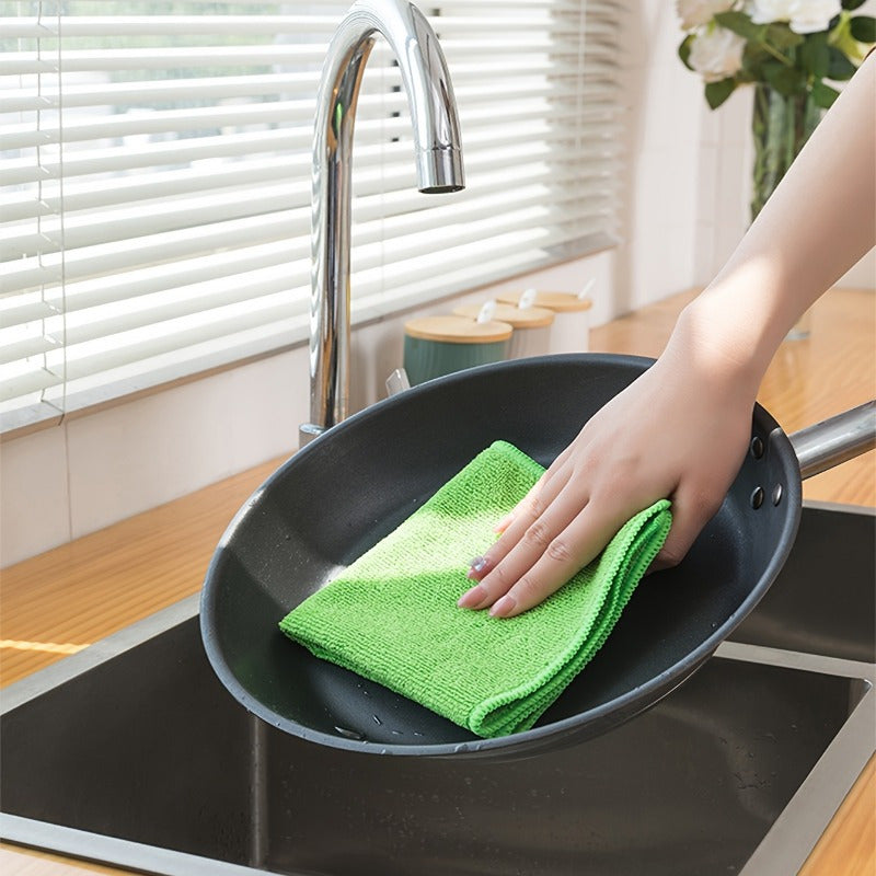 20pcs, Random Color Microfiber Cleaning Cloth, Dishwashing Cloth, Multifunctional Cleaning Towel, Household Rag, Kitchen Bathroom Cleaning Towel, Durable Absorbent Towel, Easily Remove Stains And Grease, Cleaning Supplies, Cleaning Gadgets