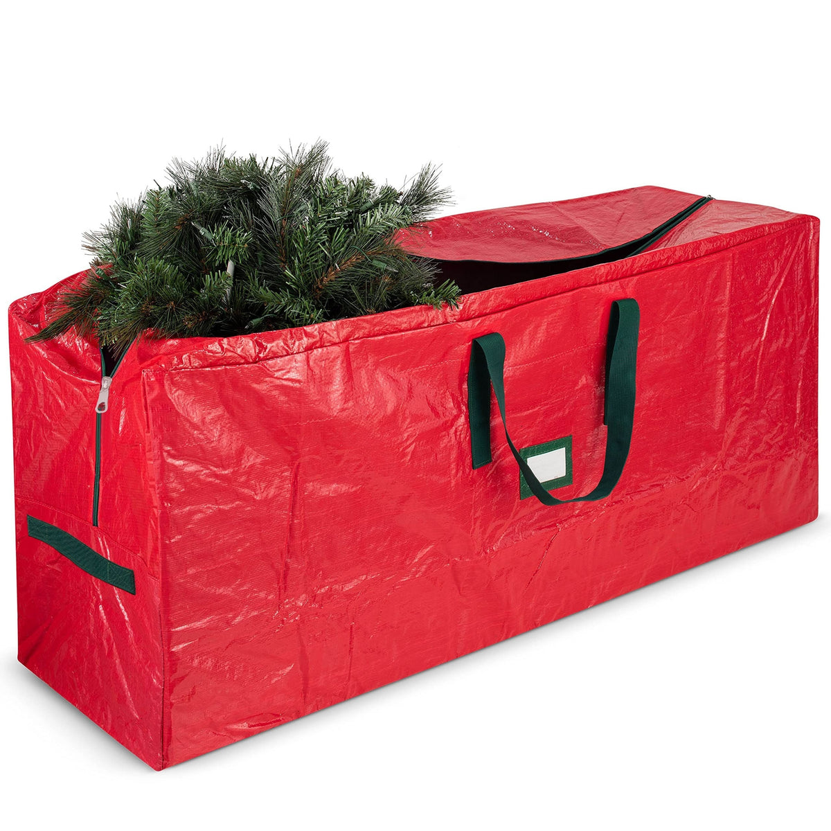 7.5ft Christmas Tree Storage Bag - Durable Heavy Duty Extra Large Artificial Xmas Holiday Tree Bag with Reinforced Handles And Dual Zippers Wide Opening - Red, Tree Storage