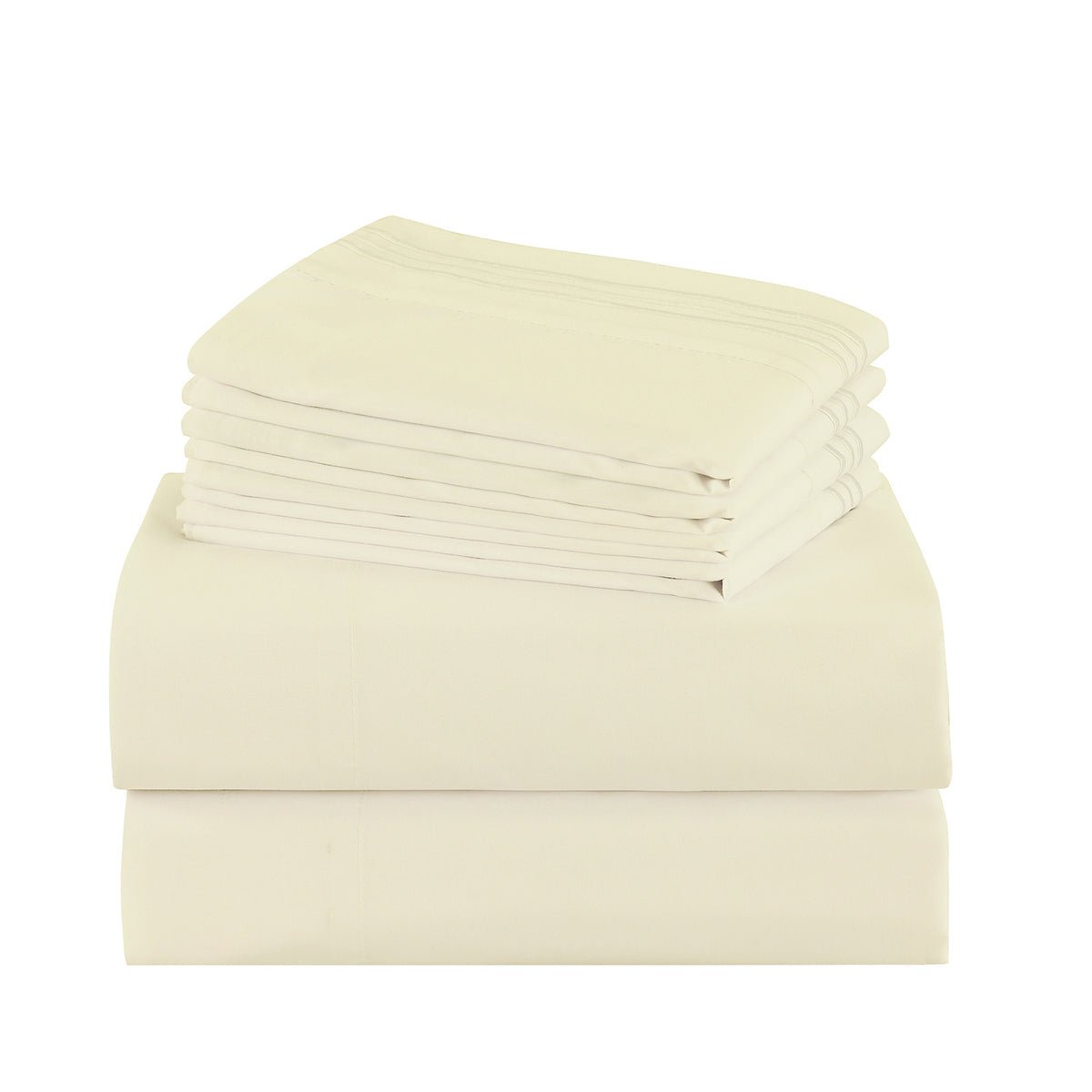 Hotel Grade 6 Piece Breathable Sheets Set 18" Deep Pockets - Easy Fit Twin Full Queen King Bed Sheets & Pillowcases, Microfiber, 100 GSM, All-Season Comfort, Machine Washable, Solid Color Bedding Accessories, Smooth Texture, Microfiber Fabric