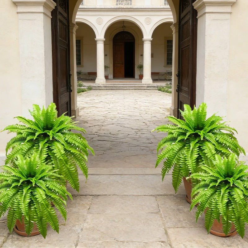 4pcs Large Realistic Artificial Boston Fern Plants Suitable for /Outdoor Use, Hanging Plastic Fake Ferns with Foliage - Maintenance-Free Housewarming Gift, for Home, Hotel, Decor, No Maintenance Required (No Container)