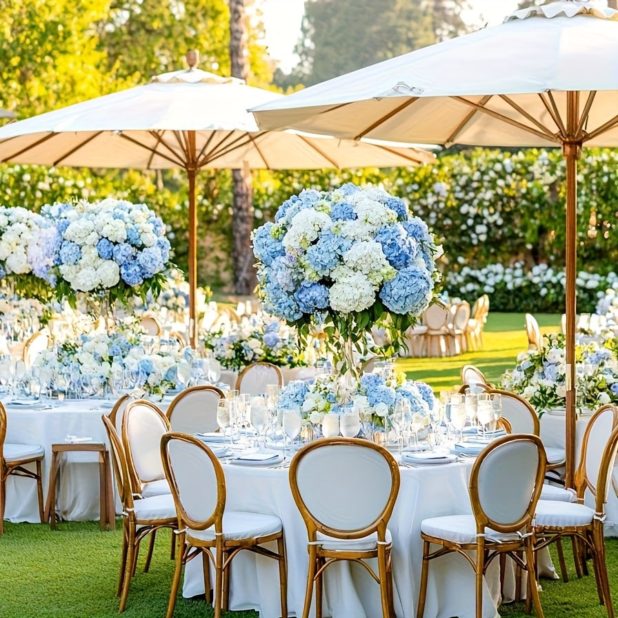 20/40 Blue White Hydrangea Artificial Flowers, 16.2 Inches Outdoor Silky Hydrangea Artificial Flowers, Suitable for Outdoor Weddings, Garden Decorations, Exhibition Decorations, Home Parties, And Christmas Decorations.