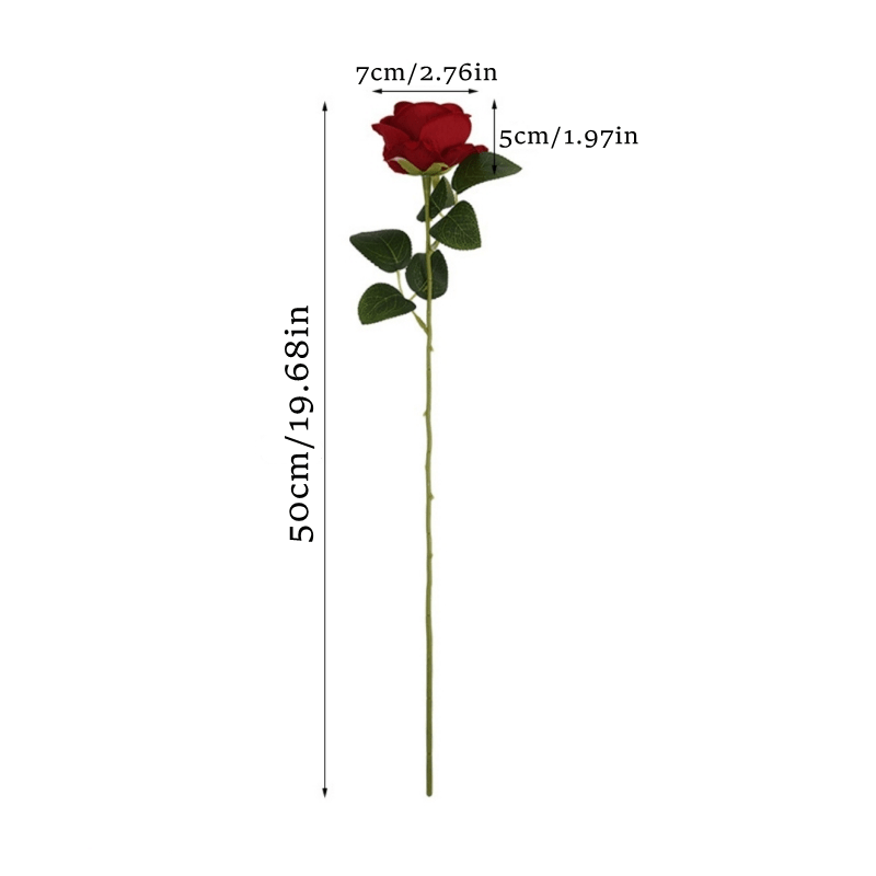 10pcs Artificial Velvet Rose Burgundy Red Flowers Fake Roses with Long Stems for Valentine's Day & Wedding Bouquets Centerpieces Bridal Shower Party Decorations