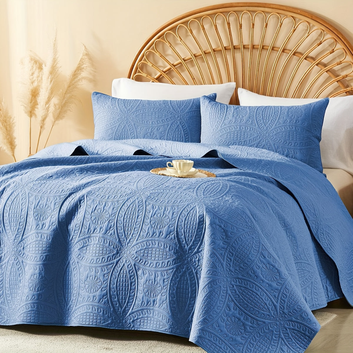 2/3pcs Cooling & Refreshing Summer Quilt Set - Multiple Colors Plus Random Color Available - Lightweight Breathable Microfiber Bedspread - Modern Coin Pattern Coverlet All Season - Holiday Gifts For Family Friends (1 Quilt, 1/2 Pillow Shams)