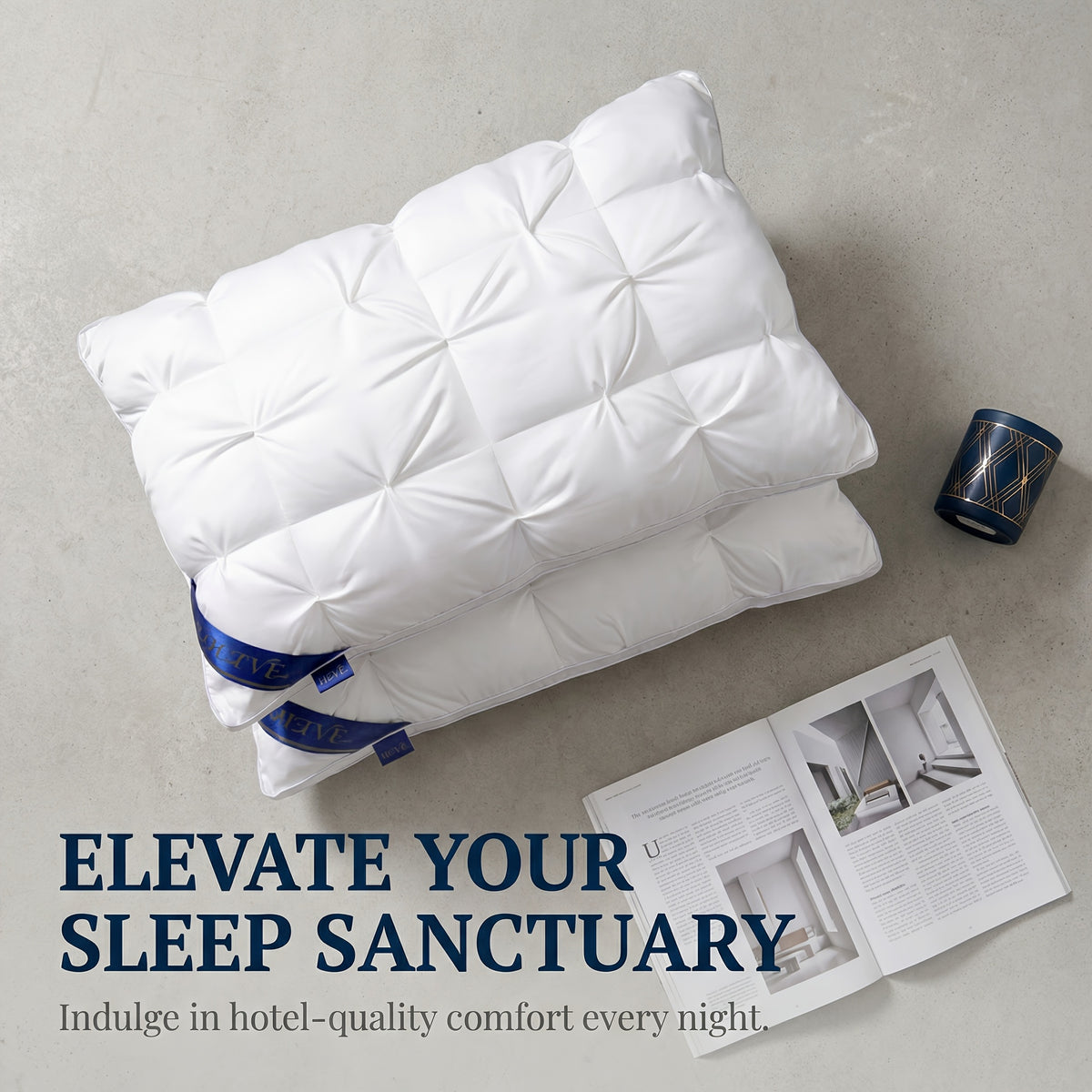 2pcs Hotel-quality Sleep Pillow, Soft And Fluffy for Better Sleep, Hypoallergenic And Breathable Fabric, High-loft Pillow Core, Ergonomic And Comfortable Neck Protection, Resistant to Deformation Over Time, King/Queen Size, Holiday Gifts.