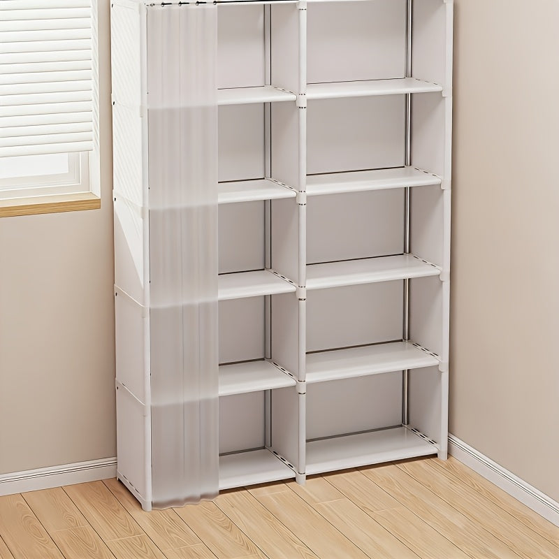Single/Double Row Multi-Purpose Storage Rack, Easy to Install, 15.75/31.5-Inch Simple Clothing Storage Cabinet, Dustproof And Clutter-Free Bookcase, Suitable for Offices, Classrooms, Living Rooms, Bedrooms, Dormitories, for Organization And Storage