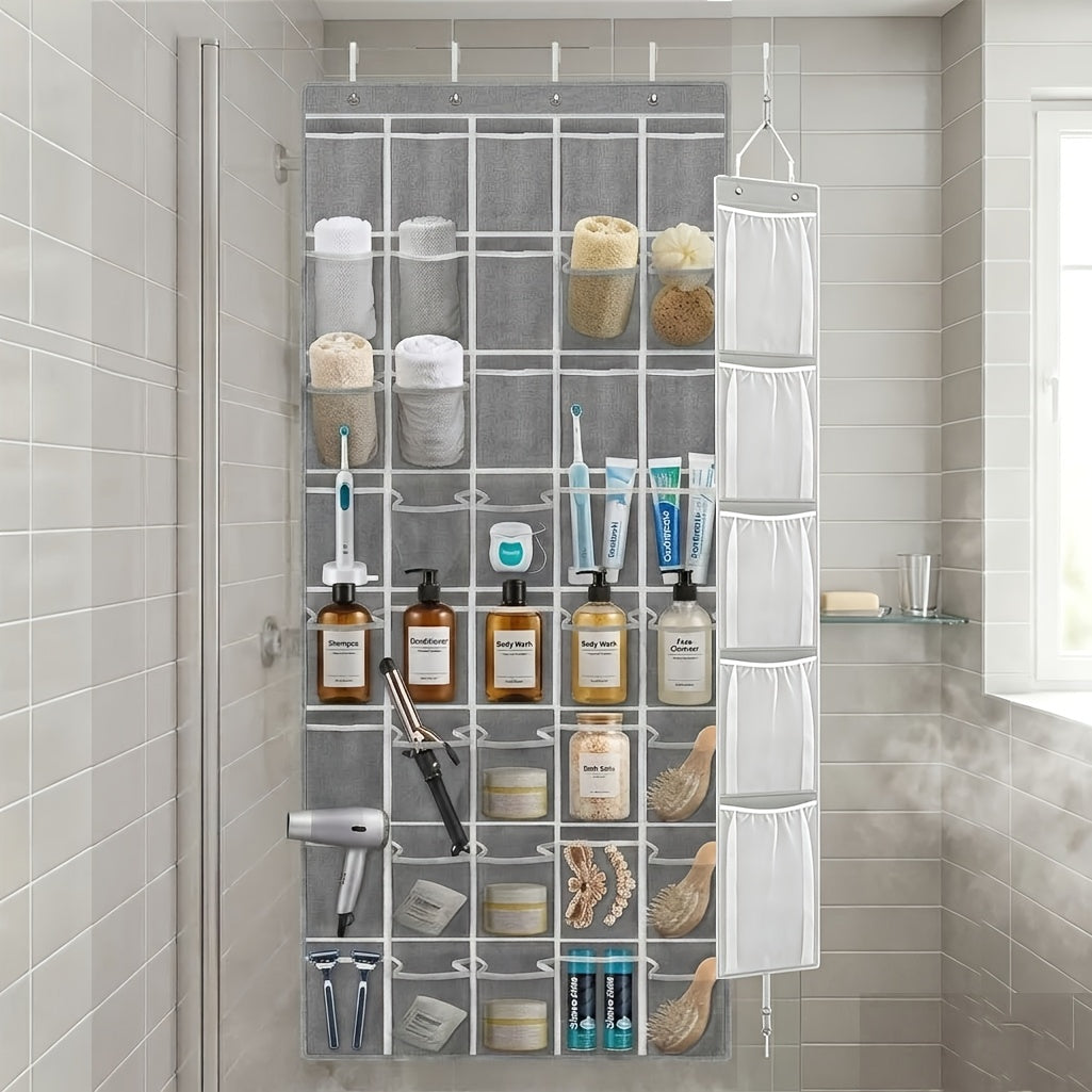 ONESIMCR [Shoe Organizer] 40-Pocket Over-The-Door Shoe Organizer With 4 Hooks - Heavy-Duty Fabric Storage Cabinet, Space-Saving Door Organizer For Closet, Entryway