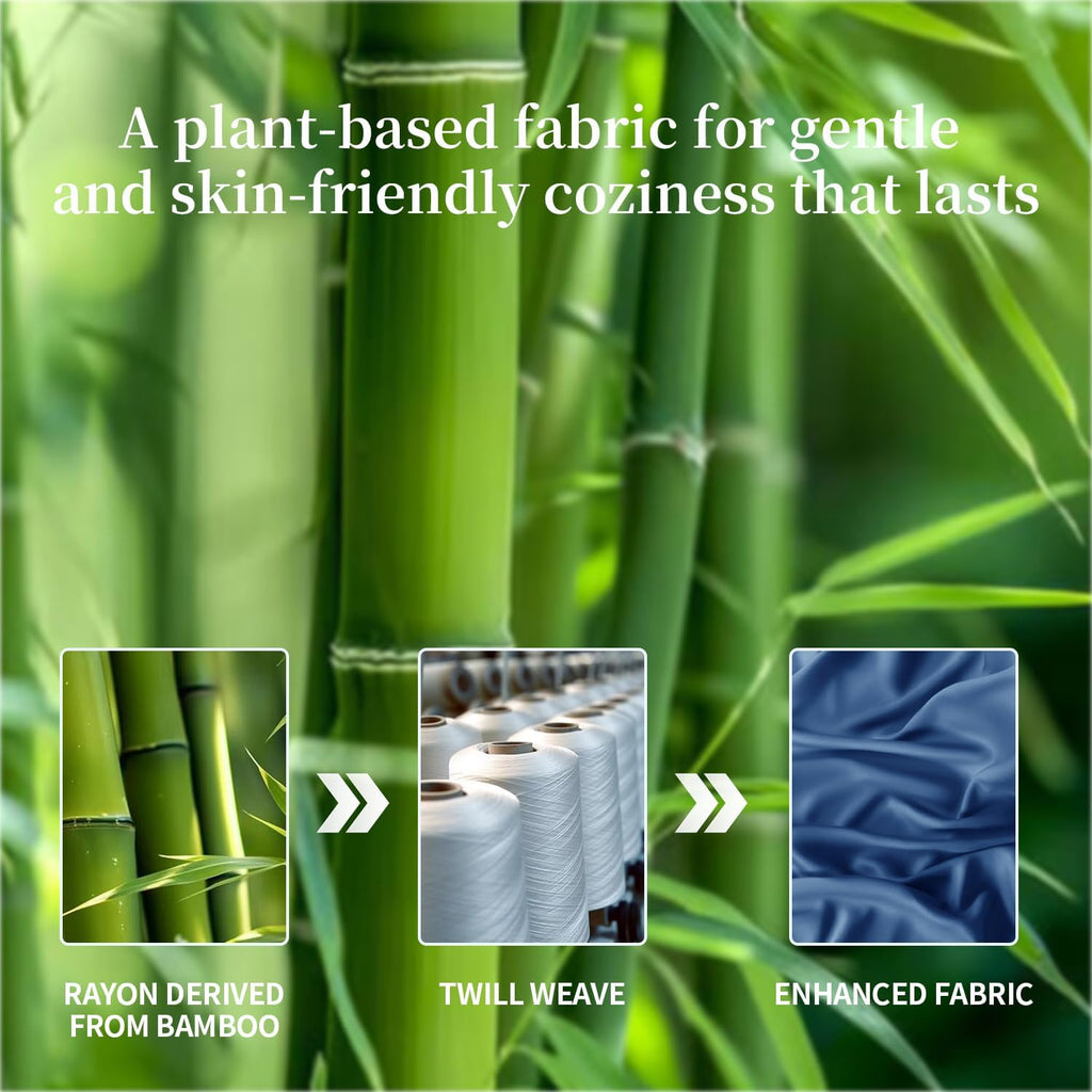 3/4pcs Bamboo Bed Sheet Set-Bamboo Kids Bed Sheet-Ultra Soft & Breathable Bed Sheets-Deep Pocket Up to 16" Hotel Soft Bedding-Perfect for Hot Sleepers-Great Gifts Bedding Sheets Set Bamboo Sheets Sets All Sizes Cooling Bamboo Sheets Random Color