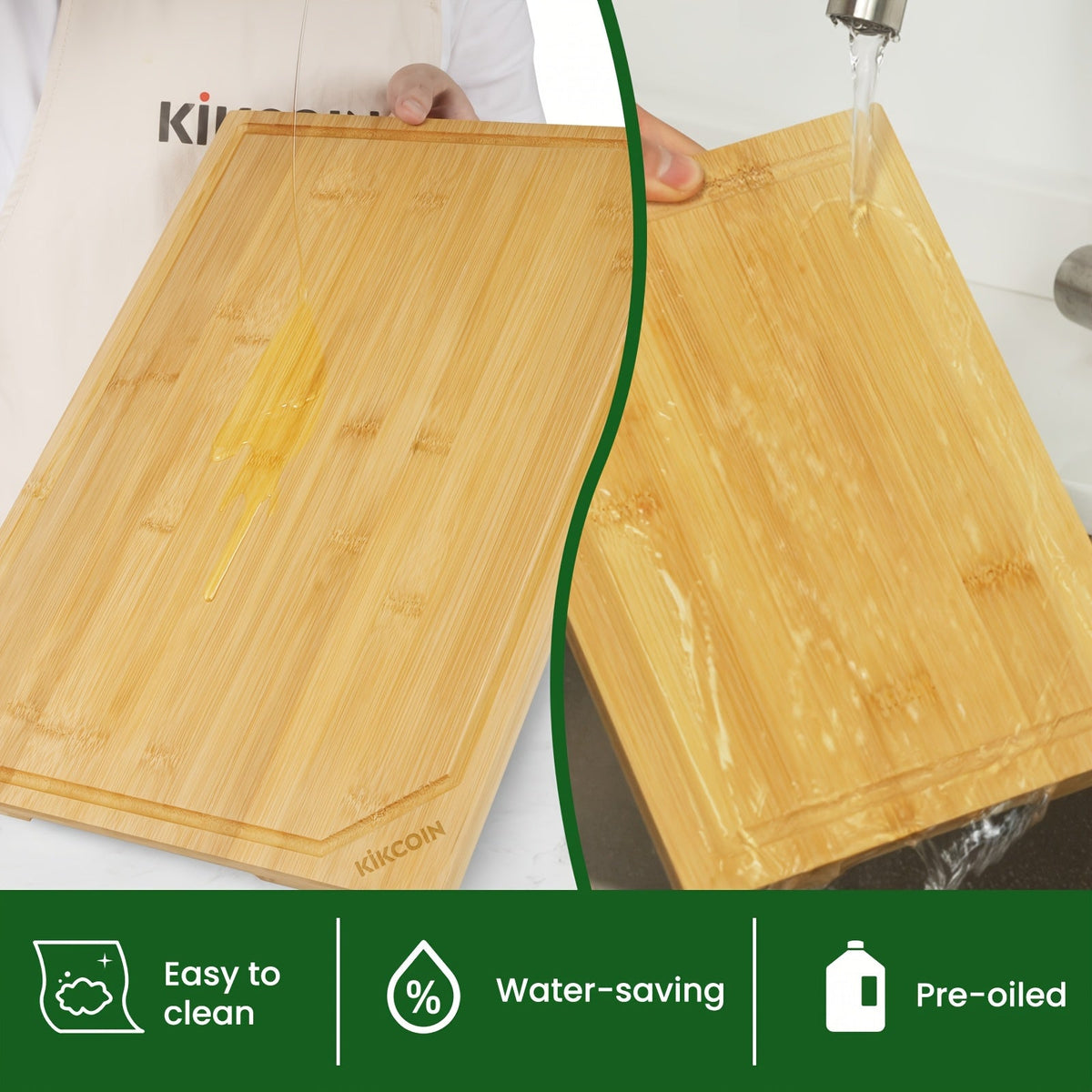 Bamboo Cutting Board Set of 4, Assorted Size Kitchen Chopping Boards with Juice Grooves for Meat, Vegetables, Fruit, Bread and Cheese Serving