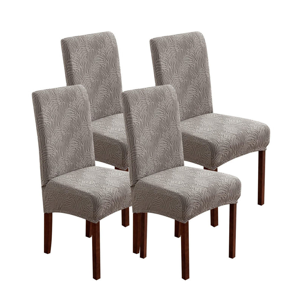4/6pcs Chair Covers for Dining Room, Stretch Jacquard Dining Chair Slipcovers Removable Washable Chair Protector for Kitchen, Hotel, Restaurant