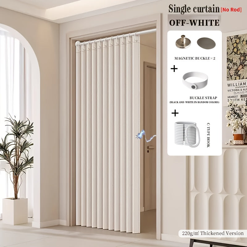 2D Door Curtain, Elegant Bohemian Style Folding Door Curtain with Stripes - Polyester, Magnetic Partition Living Room, Bedroom, Kitchen - Easy to Hand Wash, No Power Required, Multi-Function Home Decor, Multi-Function Curtain | Pastoral Theme |