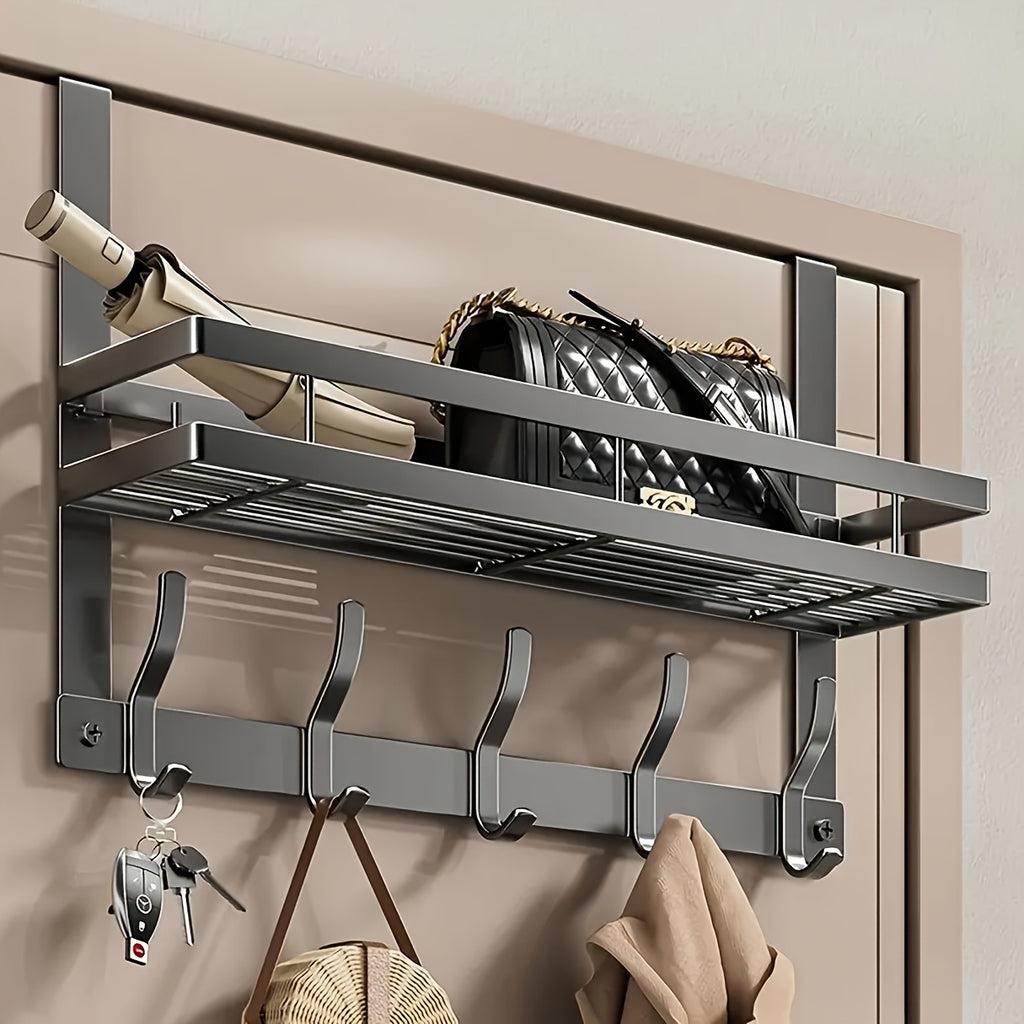 Multifunctional Metal Easy-Install Over-the-Door Storage Rack for Bedroom, Bathroom & Kitchen Organization, A Perfect Gift for Christmas And Halloween