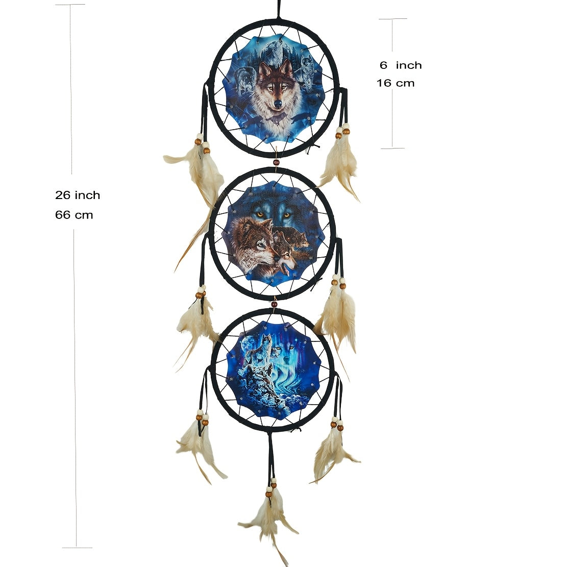 Wolf Dream Catchers For Wall Decor, Ideal Bedroom Wolf Home Decor, Dream Catcher For Boy Kids Wolf Gift