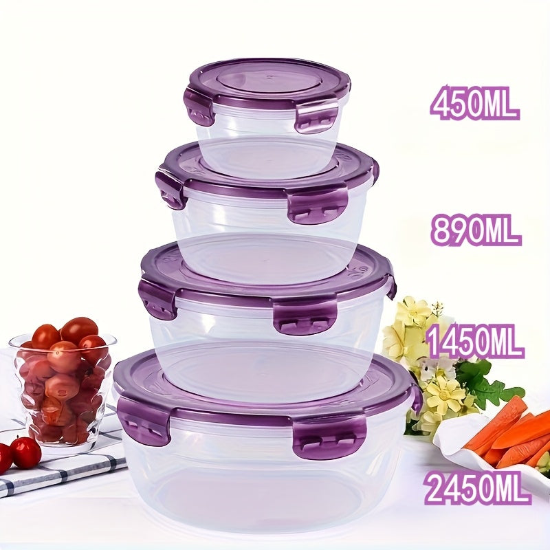 3/4pcs Large Capacity Plastic Refrigerator Storage Boxes - Keeps Fruit, Vegetable, Meat, Egg, Dumpling Fresh - Air-tight, Fresh-keeping, Easy-to-Clean, Stackable, Space-saving Kitchen Food Containers