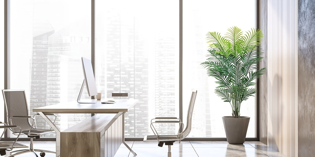 4/5/6ft Artificial Palm Tree, Tall Faux Palm with Bare Stem/Black/White Planter Options, UV-Resistant Realistic Dense Leaves, Tropical Floor Plant Zero Maintenance Easy Assembly Fake Tree for Living Room, Front Porch, Patio, Office & Commercial Decor