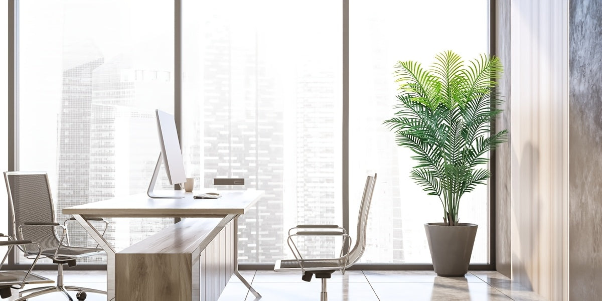 4/5/6ft Artificial Palm Tree, Tall Faux Palm with Bare Stem/Black/White Planter Options, UV-Resistant Realistic Dense Leaves, Tropical Floor Plant Zero Maintenance Easy Assembly Fake Tree for Living Room, Front Porch, Patio, Office & Commercial Decor