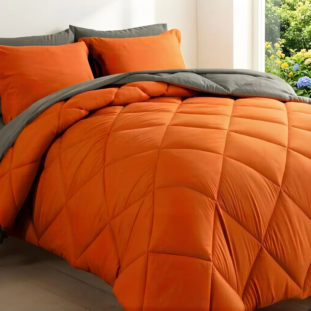 Cosybay 7 Piece Luxurious Comforter Set Queen/King/Full Size, Bed In A Bag Bedding Includes 1 Comforter, 1 Bed Sheet, 1 Fitted Sheet, 2 Pillowcases, 2 Pillow Shams, Soft Complete Bedding for Home Hotel, Perfect for Halloween Holiday, Birthday