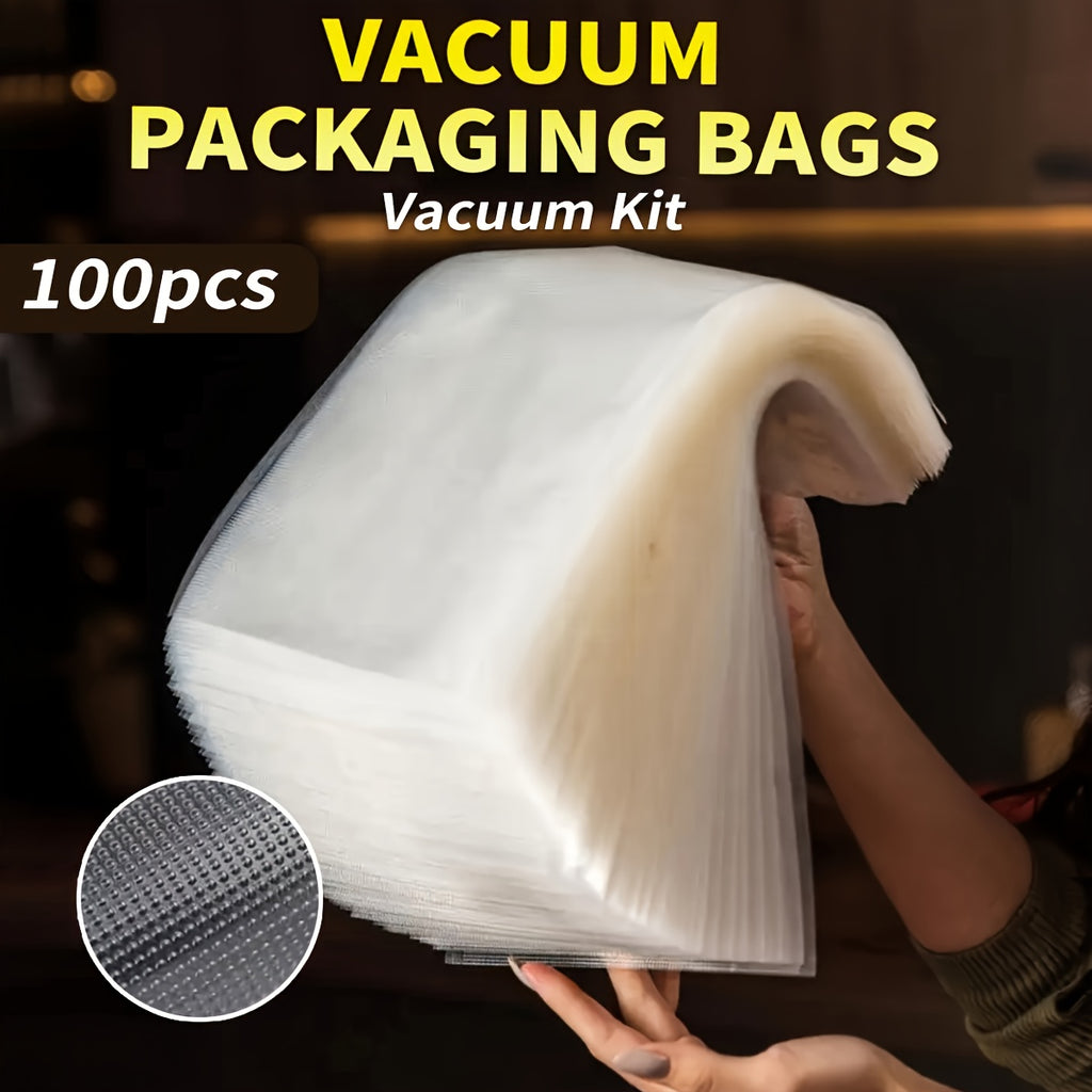 100 Food Storage Bags, Micro Perforated Bag Containers For Fruits, Meat, Seafood, Refrigerator Containers, Food Containers, Packaging Bags, Vacuum