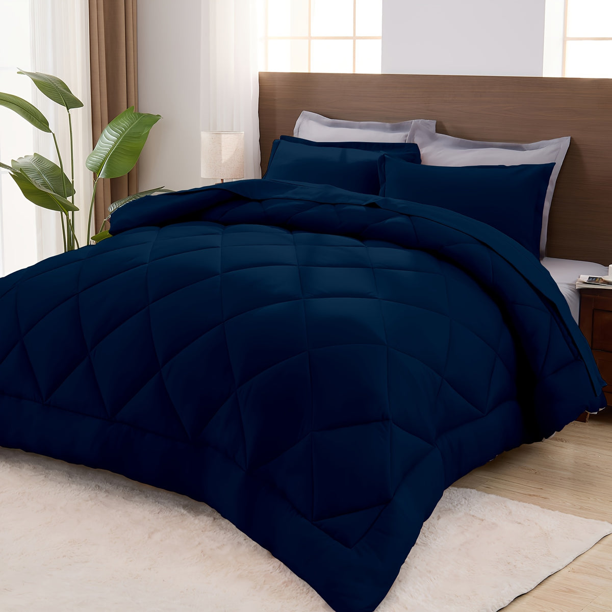 2/3pcs Luxury Comforter Set Warm & Soft & Breathable - Quilted Bedding With Fluffy Fill - Perfect For All Seasons With 1 Comforter And 1/2 Pillowcases-Random Color