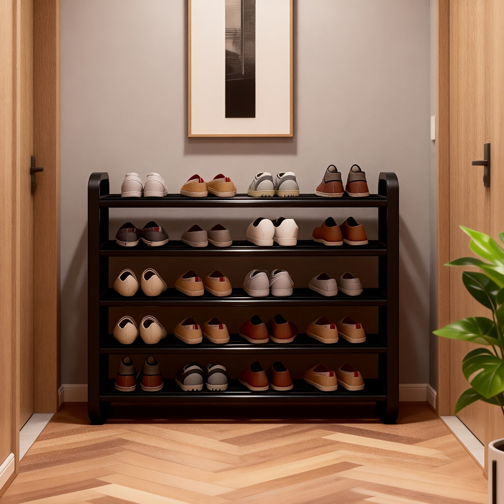 Space-Saving 5-Tier Shoe Rack, Durable, Narrow Design, Multi-Layer Craftsmanship, No Wood, Floor Mount, with Electricity-Free Use for Entryway And Dorm Storage, Living Room Compatible, Shoe Racks, Shoe Storage Organizer, Shelf