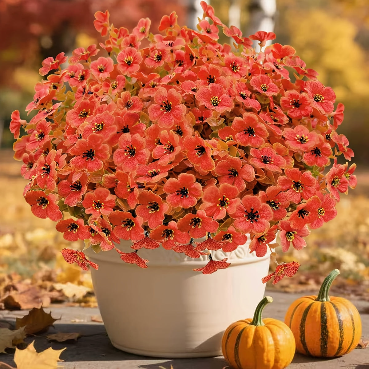 9 Packs Of UV-resistant Artificial Flowers For Home Decor, Autumn Pseudoplants And Hybrid Flowers-realistic Fade-resistant Porches, Patios, Yards, Balcony Decor, Fall for home Decor And Garden Floral Arrangements-perfect For Thanksgiving And Christm